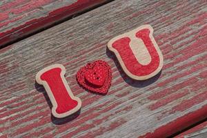 I love you message on wooden board photo