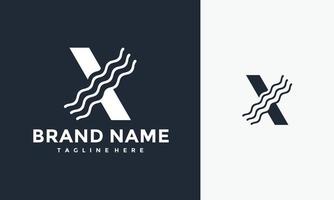 initials X wave logo vector