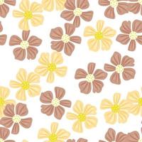 Abstract floral seamless pattern in simple style. Chamomile flower endless background. vector