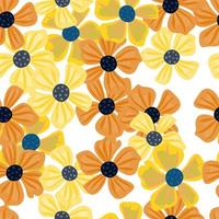 Abstract floral seamless pattern in simple style. Chamomile flower endless background. vector