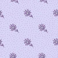 Decorative simple chamomile flower seamless pattern. Simple floral endless background. vector