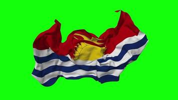 Kiribati Flag Seamless Looping Flying in Wind, Looped Bump Texture Cloth Waving Slow Motion, Chroma Key, Luma Matte Selection of Flag, 3D Rendering video