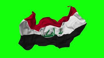 Iraq Flag Seamless Looping Flying in Wind, Looped Bump Texture Cloth Waving Slow Motion, Chroma Key, Luma Matte Selection of Flag, 3D Rendering video