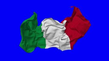 Italy Flag Seamless Looping Flying in Wind, Looped Bump Texture Cloth Waving Slow Motion, Chroma Key, Luma Matte Selection of Flag, 3D Rendering video