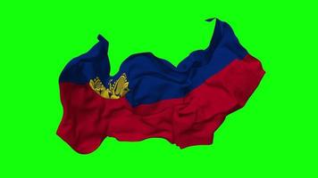 Liechtenstein drapeau sans couture boucle en volant dans vent, en boucle bosse texture tissu agitant lent mouvement, chrominance clé, luma mat sélection de drapeau, 3d le rendu video