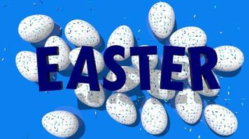 Easter 3D Text Falling on Easter Eggs, 3D Rendering, Easter Intro Outro video