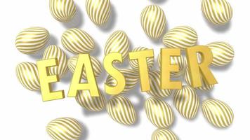 Easter 3D Text Falling on Easter Eggs, 3D Rendering, Easter Intro Outro video