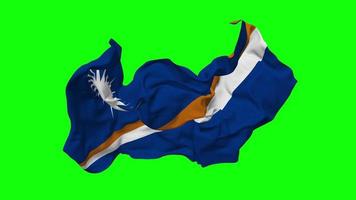 Marshall Islands Flag Seamless Looping Flying in Wind, Looped Bump Texture Cloth Waving Slow Motion, Chroma Key, Luma Matte Selection of Flag, 3D Rendering video