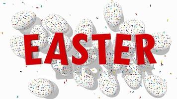 Easter 3D Text Falling on Easter Eggs, 3D Rendering, Easter Intro Outro video