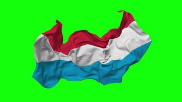 Luxemburg vlag naadloos looping vliegend in wind, lusvormige buil structuur kleding golvend langzaam beweging, chroma sleutel, luma matte selectie van vlag, 3d renderen video