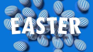 Easter 3D Text Falling on Easter Eggs, 3D Rendering, Easter Intro Outro video