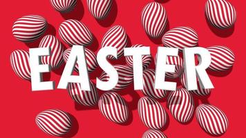 Easter 3D Text Falling on Easter Eggs, 3D Rendering, Easter Intro Outro video