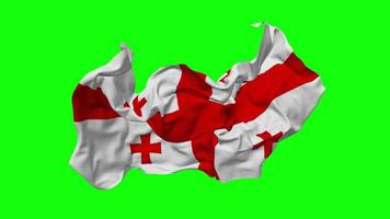 Georgia Flag Seamless Looping Flying in Wind, Looped Bump Texture Cloth Waving Slow Motion, Chroma Key, Luma Matte Selection of Flag, 3D Rendering video