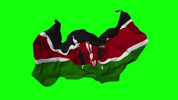 Kenya drapeau sans couture boucle en volant dans vent, en boucle bosse texture tissu agitant lent mouvement, chrominance clé, luma mat sélection de drapeau, 3d le rendu video