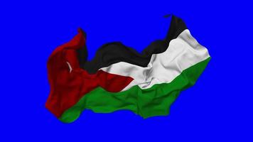 Jordán bandera sin costura bucle volador en viento, serpenteado bache textura paño ondulación lento movimiento, croma llave, luma mate selección de bandera, 3d representación video