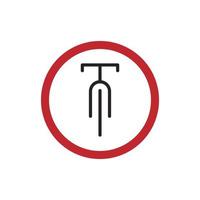 warning sign label bicycle, no bicycle, parking area bicycle, vector graphic