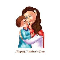 Beautiful mothers day for woman and child love card background vector