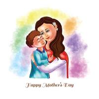 Beautiful mothers day for woman and child love card background vector