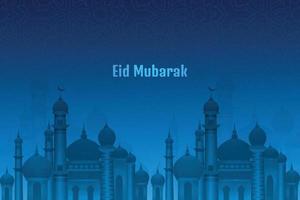 Eid mubarak muslim greeting card festival background vector