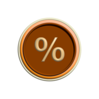 percent icon 3d rendering png