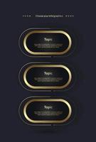 Group of Luxury multipurpose infographic Vector templates,  with circles shape options  on dark background