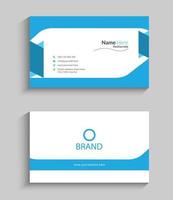 blue and white business card design template vector