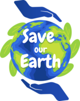 Save our Earth hands holding globe earth png