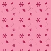 Seamless pattern with flowers and hearts, vector illustration