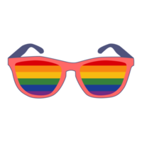 Sonnenbrille mit lgbt Regenbogen Linsen. eben Karikatur. png