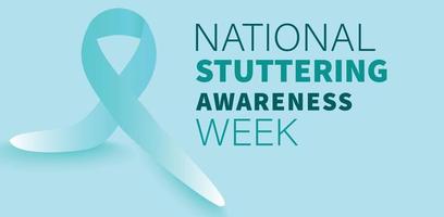 National Stuttering awareness week.  Template for background, banner, card, poster. Vector illustration.