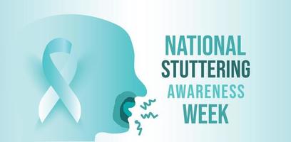 National Stuttering awareness week.  Template for background, banner, card, poster. Vector illustration.