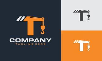 initial T crane logo vector