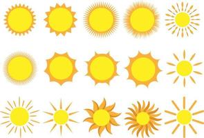 Set of 15 vector Sun, Collection of 6 abstract sun