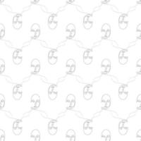 lineart pattern for print design. Line faces continuous line for fabric vector