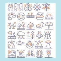 nature icon pack for download vector