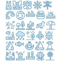 nature icon pack for download vector