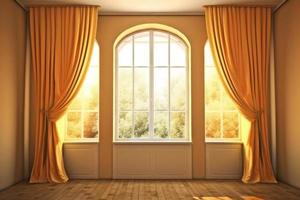 Bright house window. House luxury view. Generate Ai photo