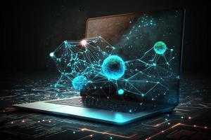 Artificial intelligence concept background. Generate Ai photo