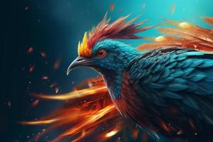 Phoenix bird rebirth. Generate Ai photo