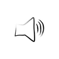 sound sign sketch style vector icon