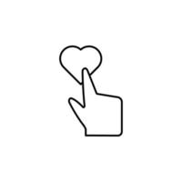 Touching, heart, add, touch vector icon