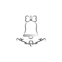 wedding bell sketch vector icon