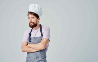 male chef cooking food service professional restaurant photo