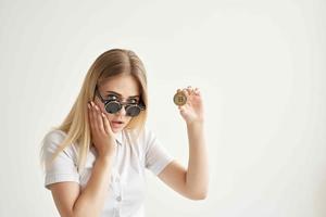 financier in a white shirt with a folder in hand isolated background photo