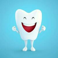 Happy smiling tooth. Dental healthy care. Generate Ai photo