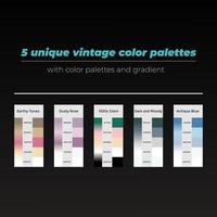 5 unique vintage color palettes with color and gradient vector