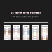 5 Pastel color palettes 2 vector