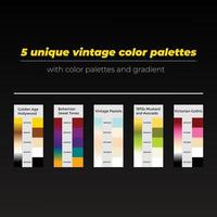 5 5 único Clásico color paletas con color y degradado vector