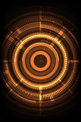 Abstract technology innovation circle sci-fi concept background.