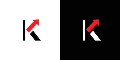único y moderno k flecha logo diseño vector